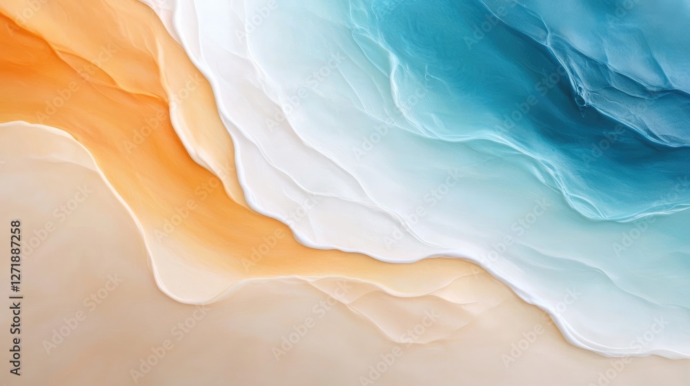 Poster abstract wavy ocean inspired background with soft color gradients