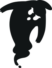 Horror boogeyman black silhouette vector illustration