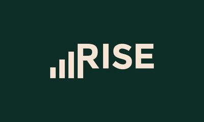 Rise chart typographic logo design