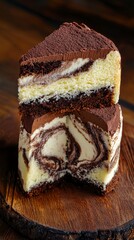 A Delectable Duo: Exquisitely Crafted Chocolate and Vanilla Cake