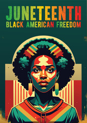 Juneteenth, black history mouth, banner and POD 