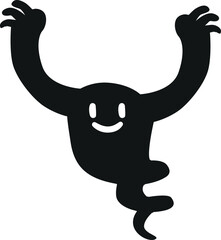 Boogeyman black silhouette vector illustration