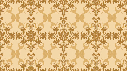 Obraz premium decorative damask pattern including complex floral and scroll motifs. elegant and classic wallpaper style. symmetrical and repeating look