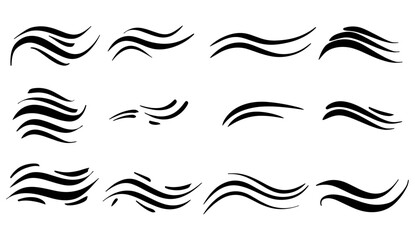 Vector illustration squiggle brush, scribble underline, marker pen stroke, swoosh emphasis, highlight brush set, accent marker squiggle, vector brush underline
