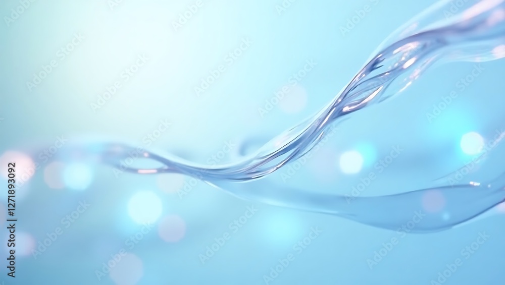 Poster translucent glass effect with a serene soft blue gradient background. generative ai.