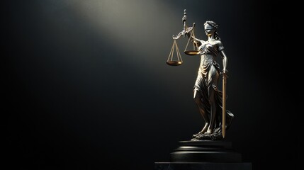 A statue of a woman with scales and a blindfold on her head