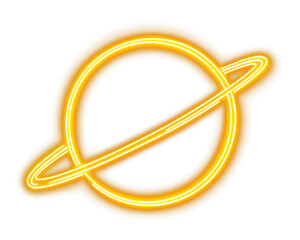 Fototapeta premium PNG Planet icon neon futuristic astronomy.