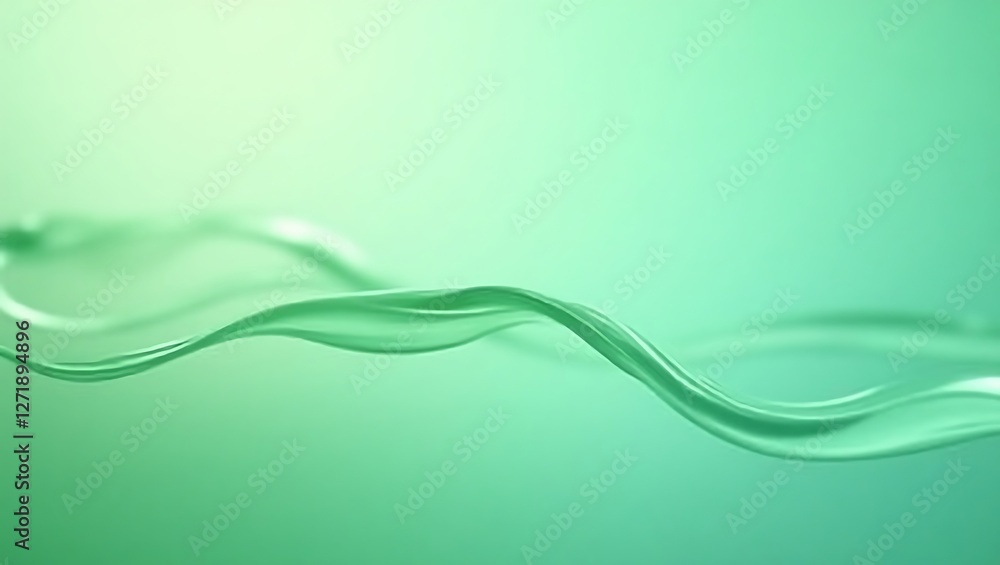 Poster translucent glass effect with a serene green gradient background. generative ai.