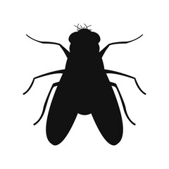 Fly insect icon silhouette on White Background. Vector illustration