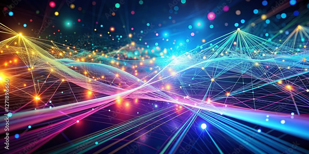 Poster futuristic 4k network digital technology loop background - abstract hi-tech data stream