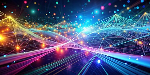 Fototapeta premium Futuristic 4K Network Digital Technology Loop Background - Abstract Hi-Tech Data Stream