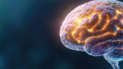 Obraz premium 3D Rendered Brain with Neural Network Connections