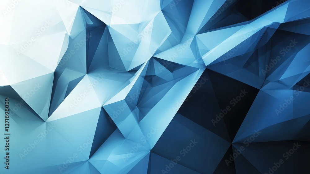 Poster blue geometrical abstract a dynamic abstract background of blue geometrical shapes creates a sense o