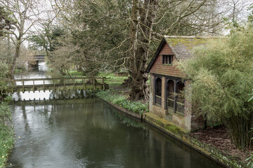 Obraz premium fishing hut on The River Avon at Salisbury Wiltshire England