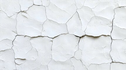 Fototapeta premium White Cracked Wall Texture Background
