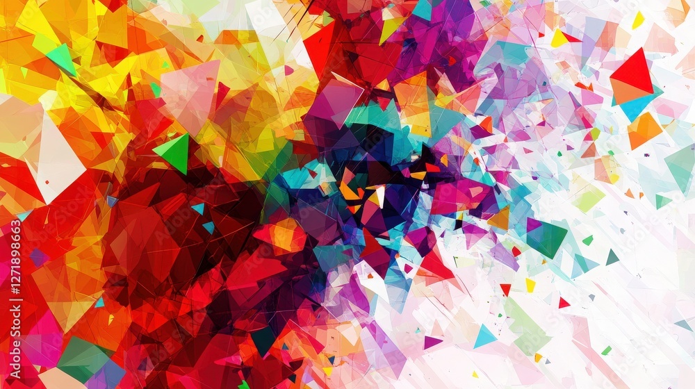 Aufkleber geometrical smashing shapes dynamic abstract background with a vibrant mix of geometrical shapes and