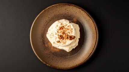 A Delectable Dessert Creation: Creamy Layers with Nuts and Cinnamon