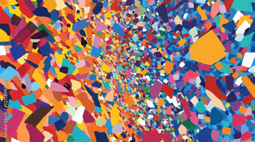 Aufkleber geometric abstract explosion. vibrant abstract background featuring dynamic, colorful, geometrical s