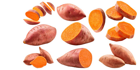 Sweet Potato isolated on white background, cutout 