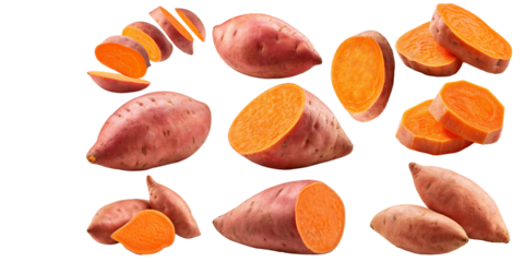 Sweet Potato isolated on white background, cutout 