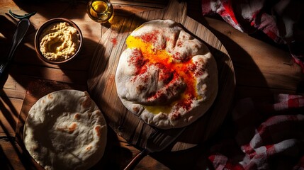 Exceptional Artisan Flatbread with Hummus, A Culinary Masterpiece