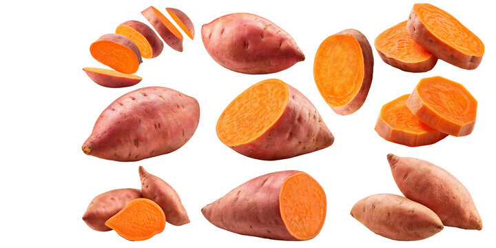Sweet Potato isolated on white background, cutout 