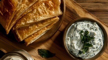 Crispy Pastry and Creamy Spinach Dip: A Delicious Duo