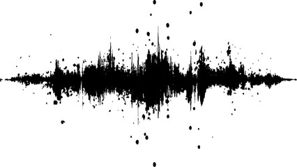  Black and white sound wave with a white background. Vector brush grunge texture Rough Black Scratches splatter grunge distressed background.