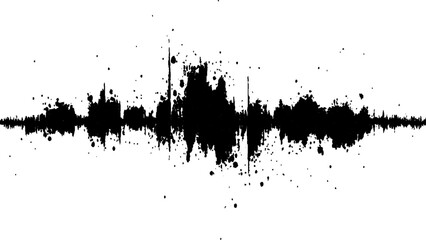  Black and white sound wave with a white background. Vector brush grunge texture Rough Black Scratches splatter grunge distressed background.