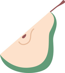 Quarter part of ripe pear