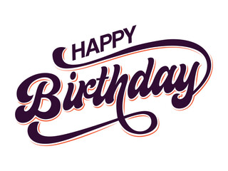 Happy Birthday calligraphy text vector Holiday Happy Birthday typography.