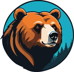 Bear Illustration vector design, Colorful Bear vector design