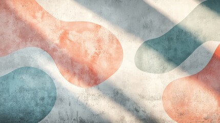 Fototapeta premium Abstract shapes on concrete background bathed in soft window light