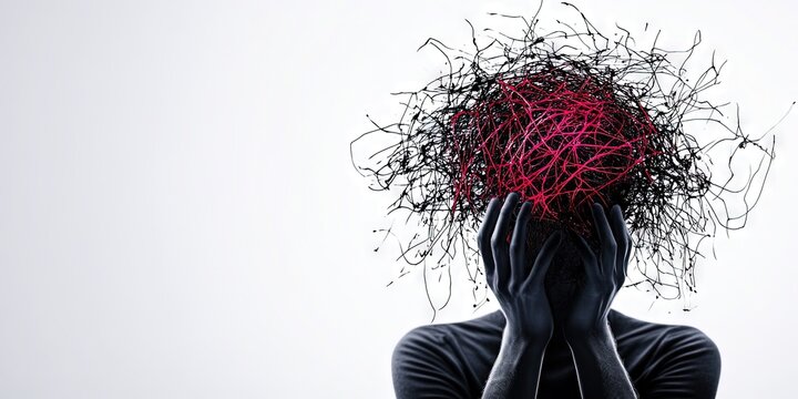 ptsd concept for post-traumatic stress disorder and mental health flashbacks