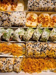 detail of sushi pieces ready to eat