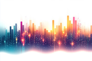 Financial rising graph and chart with lines, Ai generated image