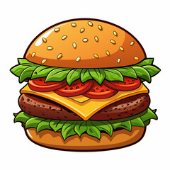 hamburger isolated on white