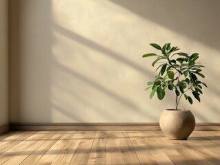 Serene Indoor Scene with Houseplant