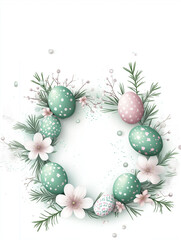 Wielkanocne stroiki z jajkami i kwiatami