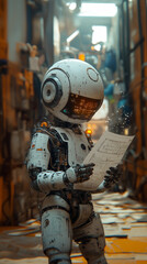 Fototapeta premium A robotic scientist designing groundbreaking inventions