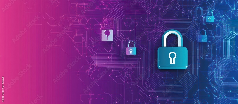 Aufkleber abstract cybersecurity concept illustrating data protection and encryption