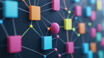 Crafting a successful project management strategy vision board with post-it notes and connections for quality insights