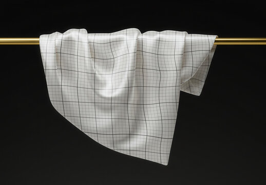 Silk Scarf on Golden Bar Mockup
