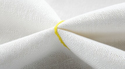 Close-up view of delicately stitched white fabric showcasing craftsmanship and attention to detail in textile design