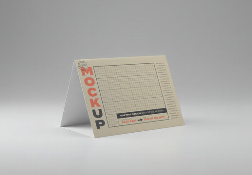 Simple Table Tent Menu Mockup