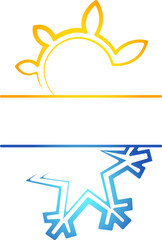 Sun snowflake design signboard banner for air conditioner