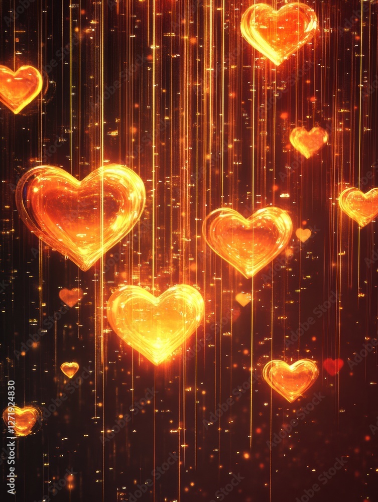 Poster heart shaped lights create a warm atmosphere in a charming display of love and affection during a fe