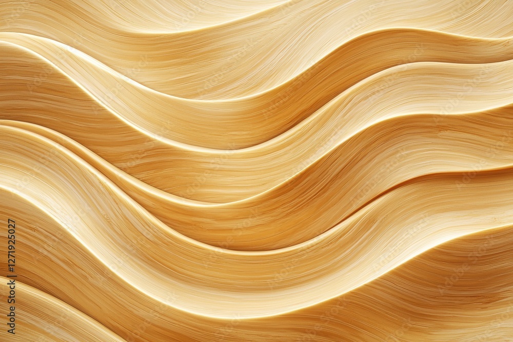 Poster abstract golden wavy background with flowing lines and smooth texture, creating a sense of movement 