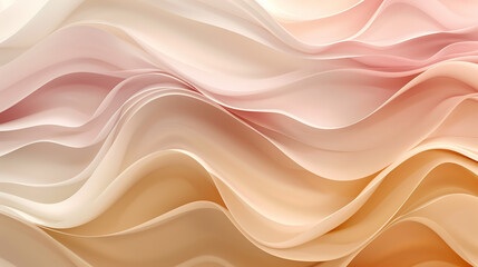 Fototapeta premium Mesmerizing Abstract Wallpaper with Flowing Waves in Soft Beige and Peach