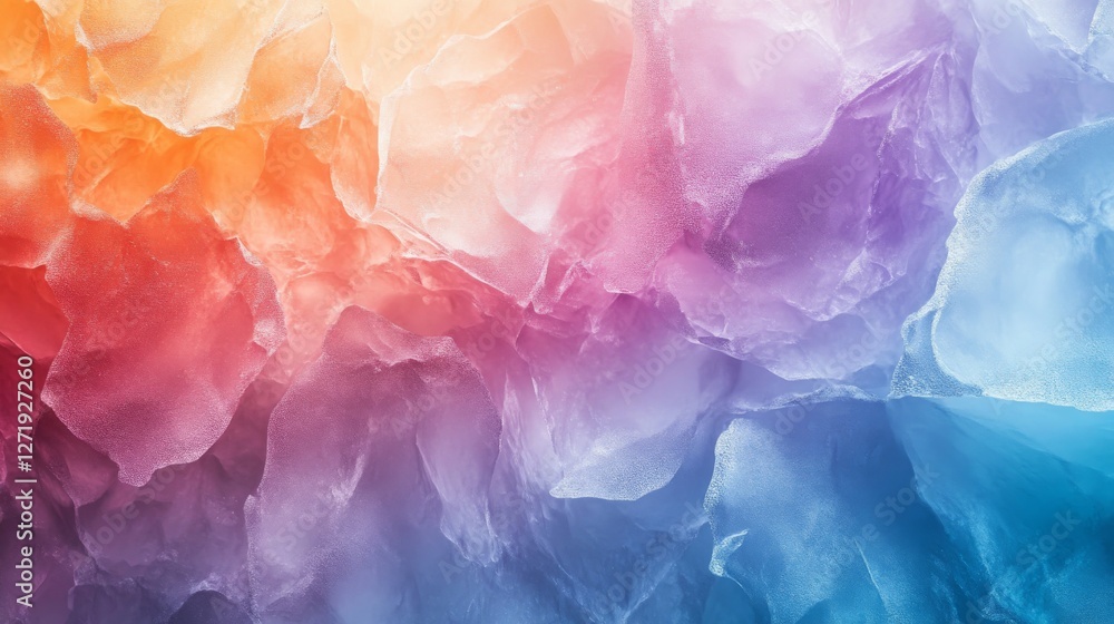 Poster gradient colored abstract formations create a captivating and dreamlike artwork